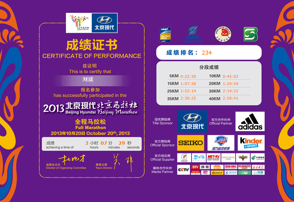 北马再出发 —— 2013北京马拉松