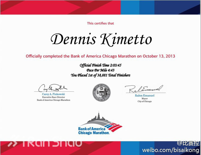WMM6大满贯马拉松完赛证书长啥样？