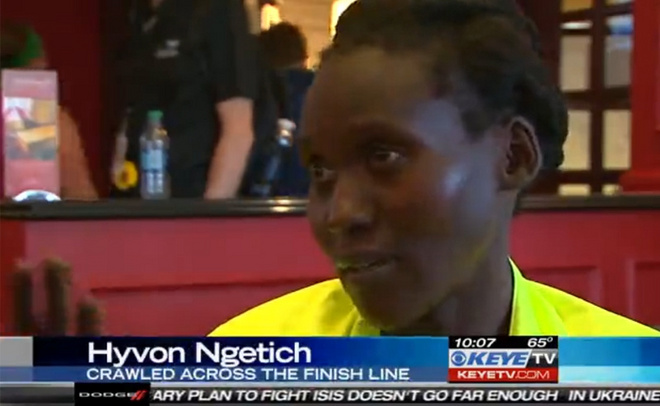 拒绝了上轮椅退赛，Hyvon Ngetich选择一步步爬完最后这段马拉松