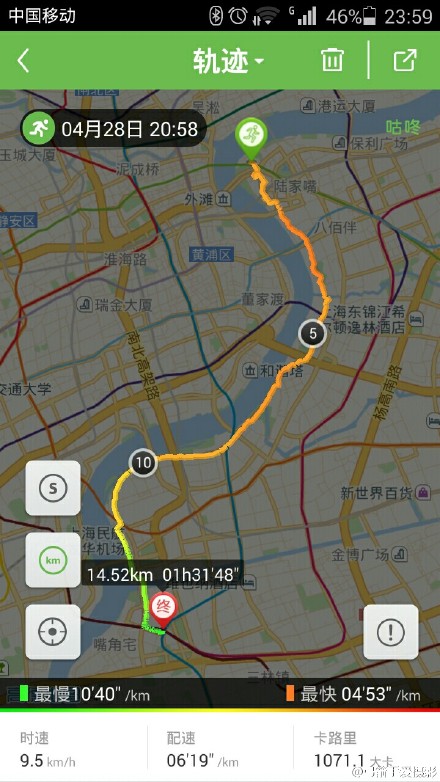 上海半程马拉松探路报告-雨夜版