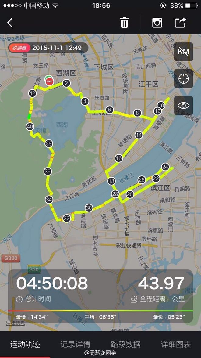 随风奔跑自由是方向——记人生第一次全程马拉松（兼雨中首马）——杭州马拉松