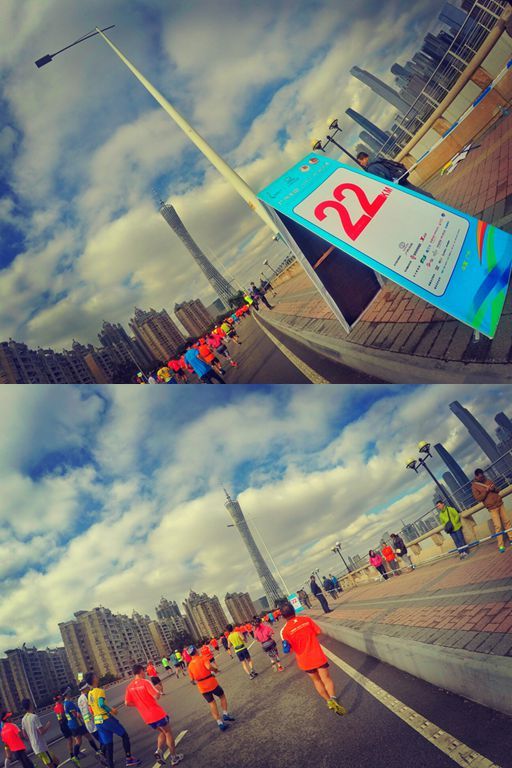 与你相遇 好幸运 无与伦比的那一抹广州蓝——记2015广州马拉松赛
