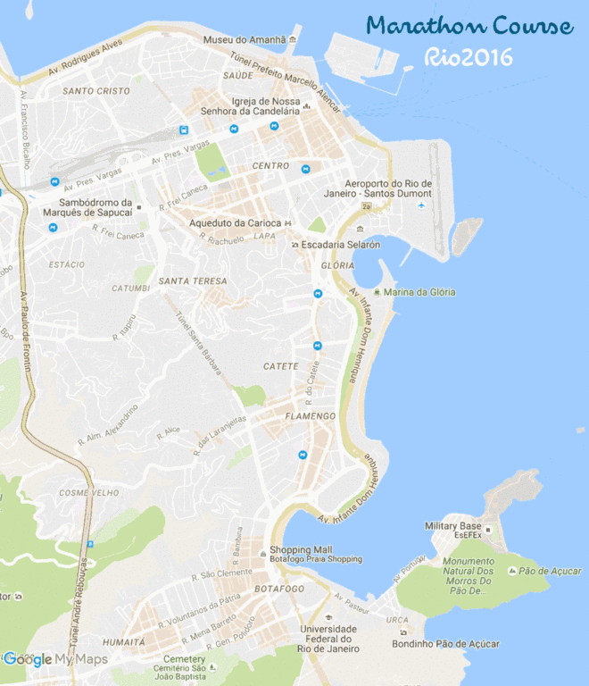 里约奥运 | 马拉松比赛的路线长什么样？