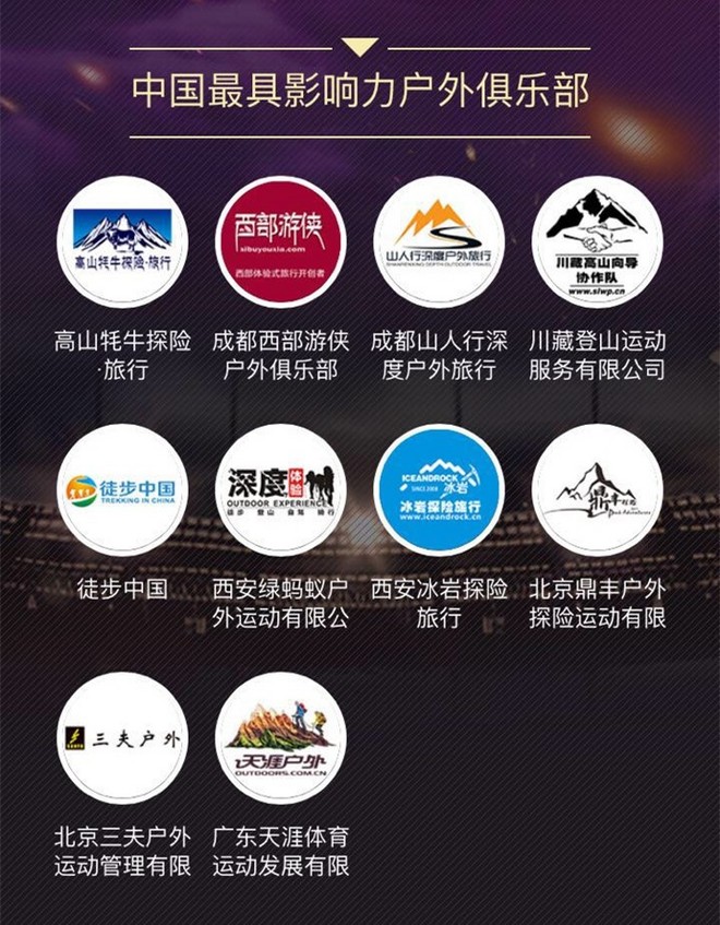 2016中国户外产业年度评选落幕 完全获奖名单出炉