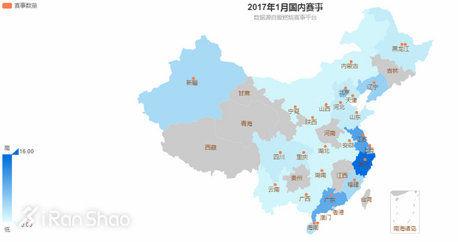 数据 | 2017年1月爱燃烧赛事平台数据分析