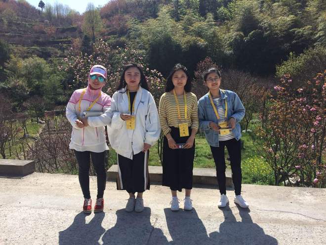 四明山，樱花海棠开，观赤霞远燃沧海