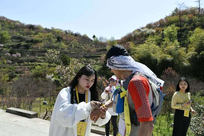 四明山，樱花海棠开，观赤霞远燃沧海