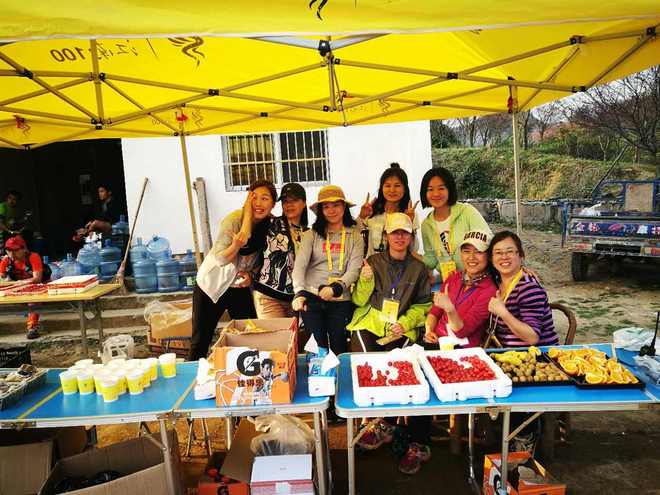 四明山，樱花海棠开，观赤霞远燃沧海