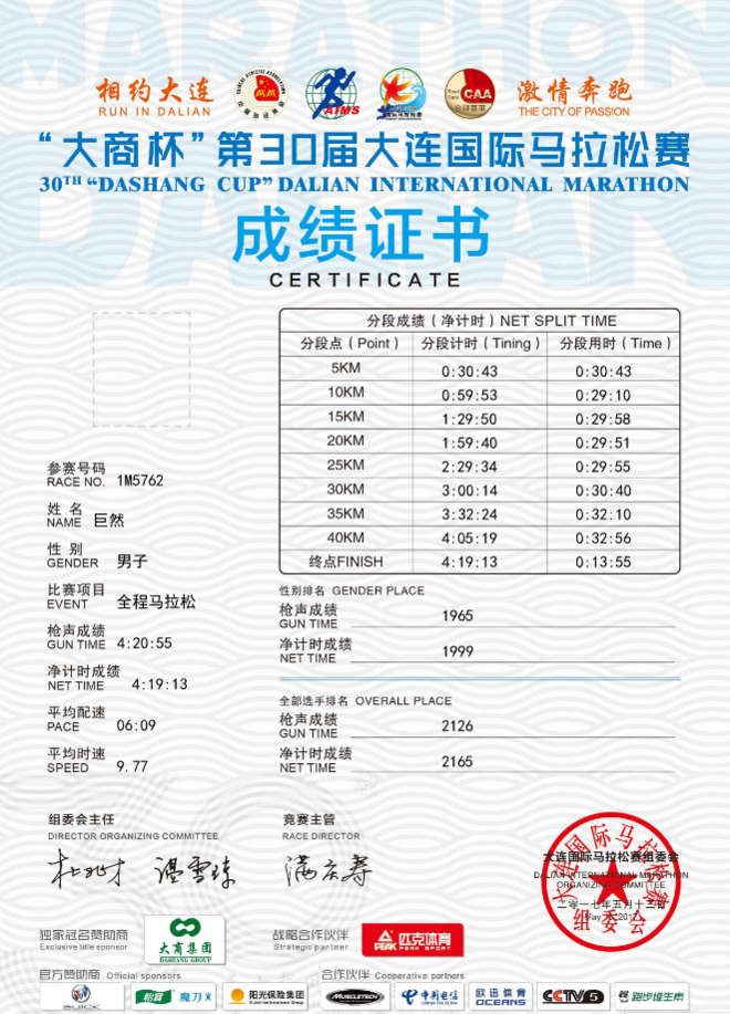 以早鸟之名兑现承诺——2017大连国际马拉松赛记