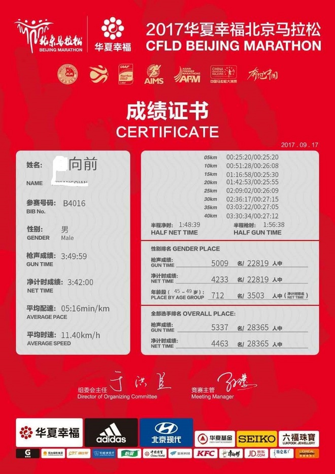 背靠背双马和PB献给我的首个北马