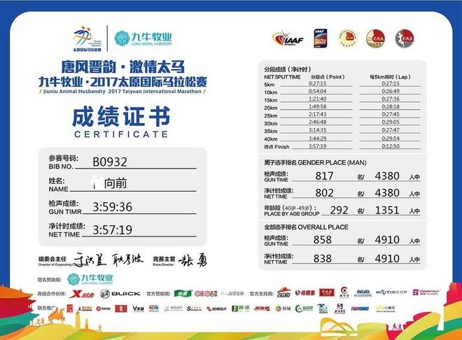 背靠背双马和PB献给我的首个北马