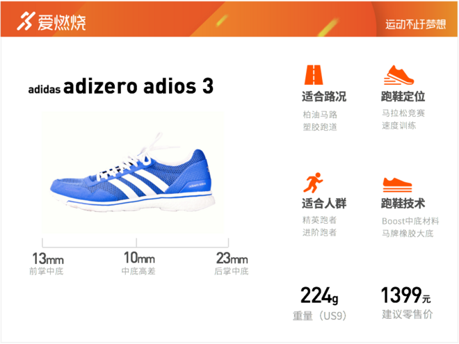 跑鞋 | adidas adizero adios 3 2018上海半马限定版 赛场上的蓝色风暴