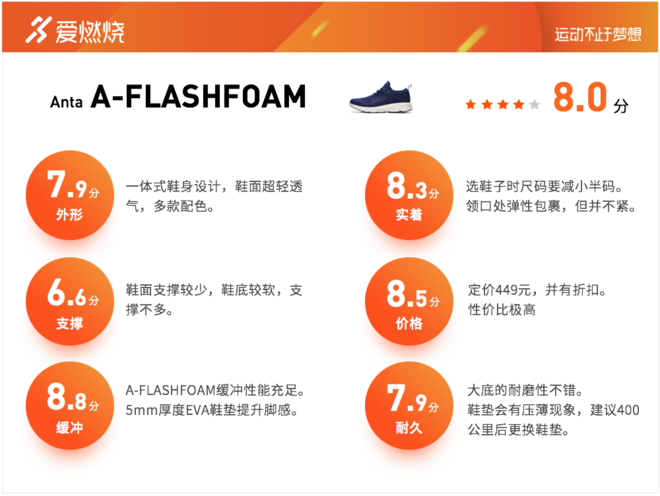 跑鞋 | 安踏A-FLASHFOAM跑鞋评测 鞋面升级奔跑更轻松