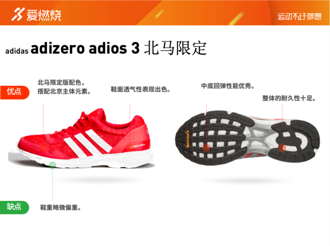 跑鞋 | 功能+颜值：2018 adidas adizero adios 3 北马限定款