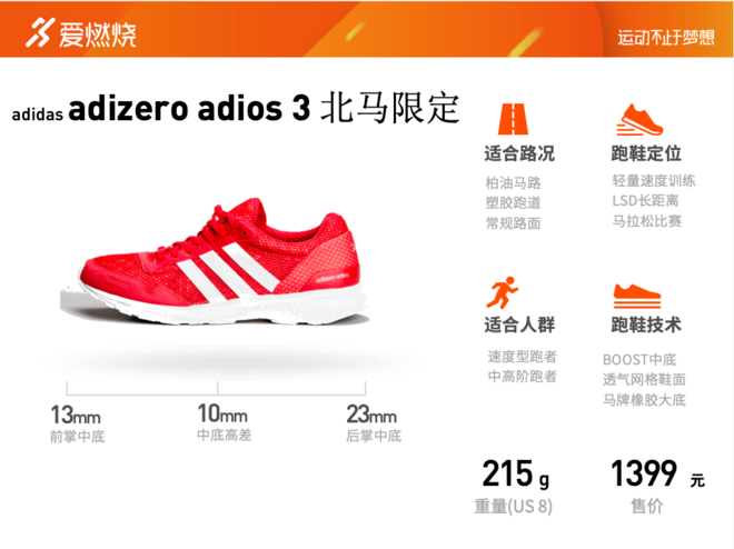 跑鞋 | 功能+颜值：2018 adidas adizero adios 3 北马限定款