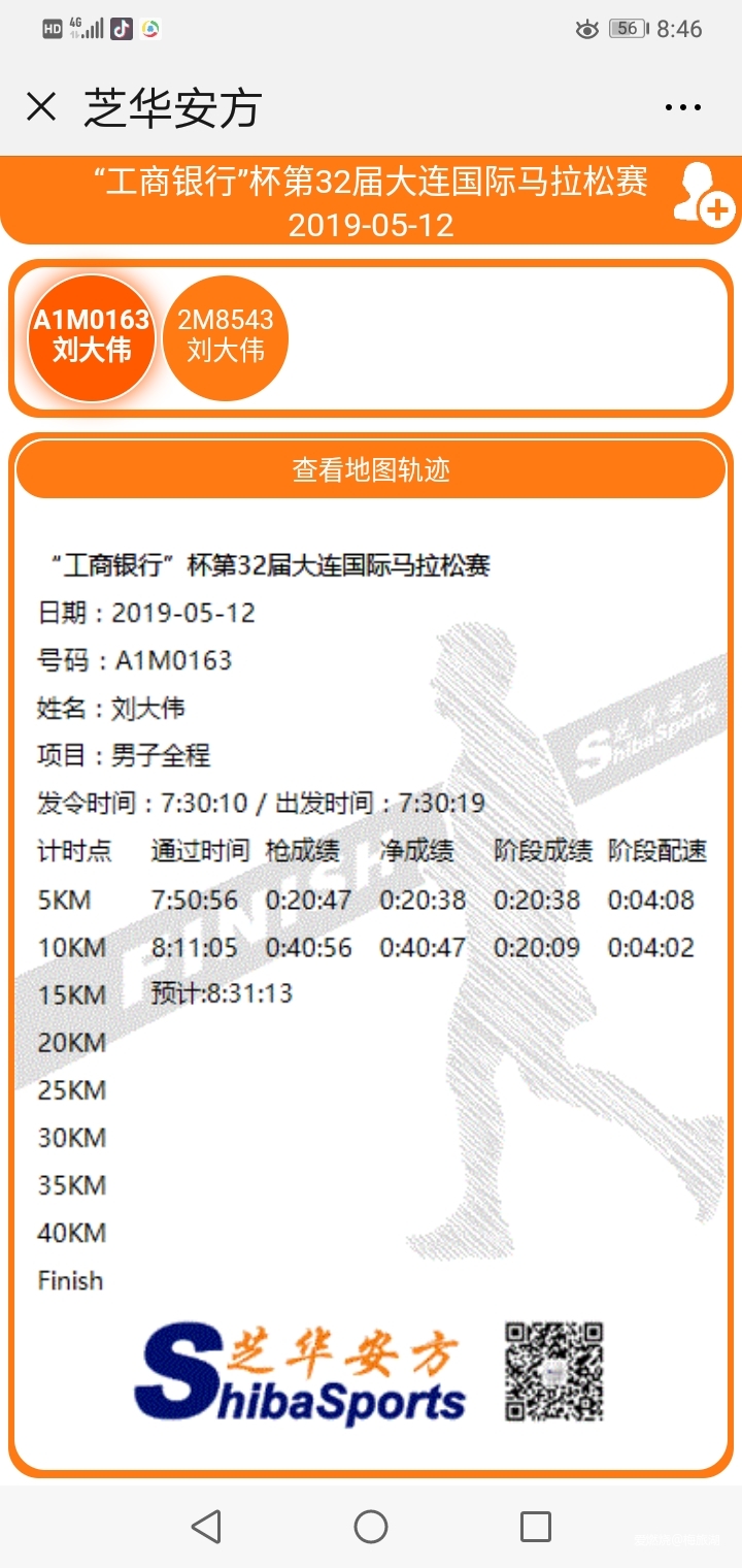 首个大马献给妈妈—2019大连马拉松记录