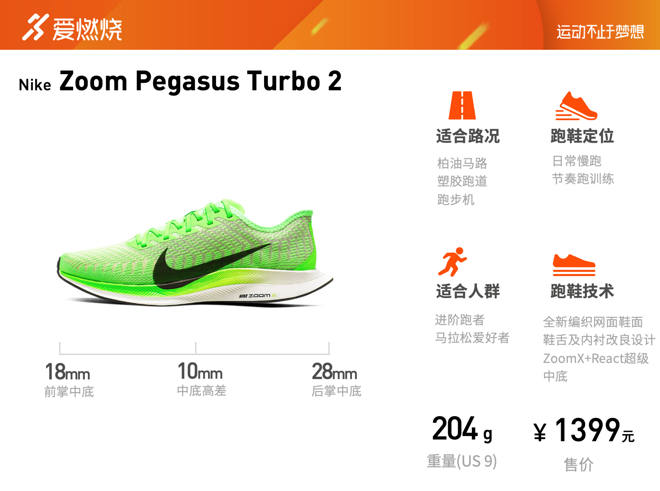 跑鞋 | Nike Zoom Pegasus Turbo 2 疾速领跑员
