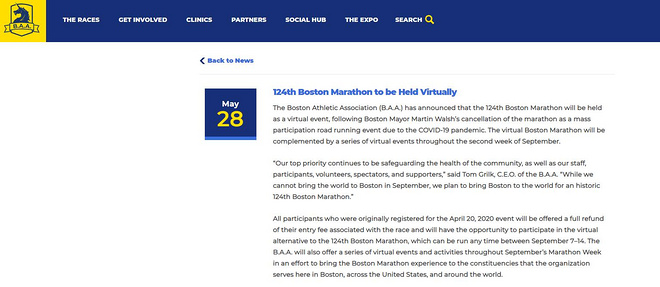 波士顿马拉松历史首次取消 葛曼棋200米创22年来中国女子最好成绩 | 跑圈十件事