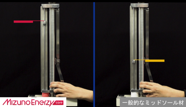 美津浓新开发的高回弹鞋底材料“MIZUNO ENERZY”