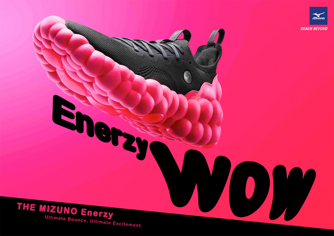 美津浓新开发的高回弹鞋底材料“MIZUNO ENERZY”
