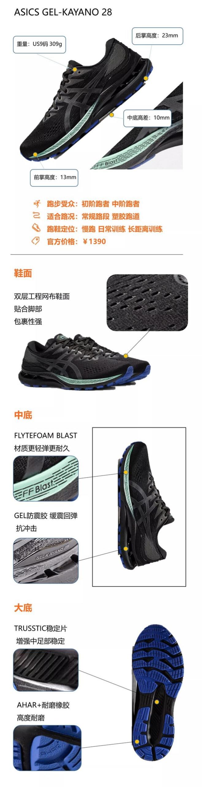 慢跑鞋首选 ASICS GEL-KAYANO28