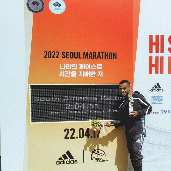 和基普乔格击拳的他，如今是全南美洲跑马拉松最快的男人