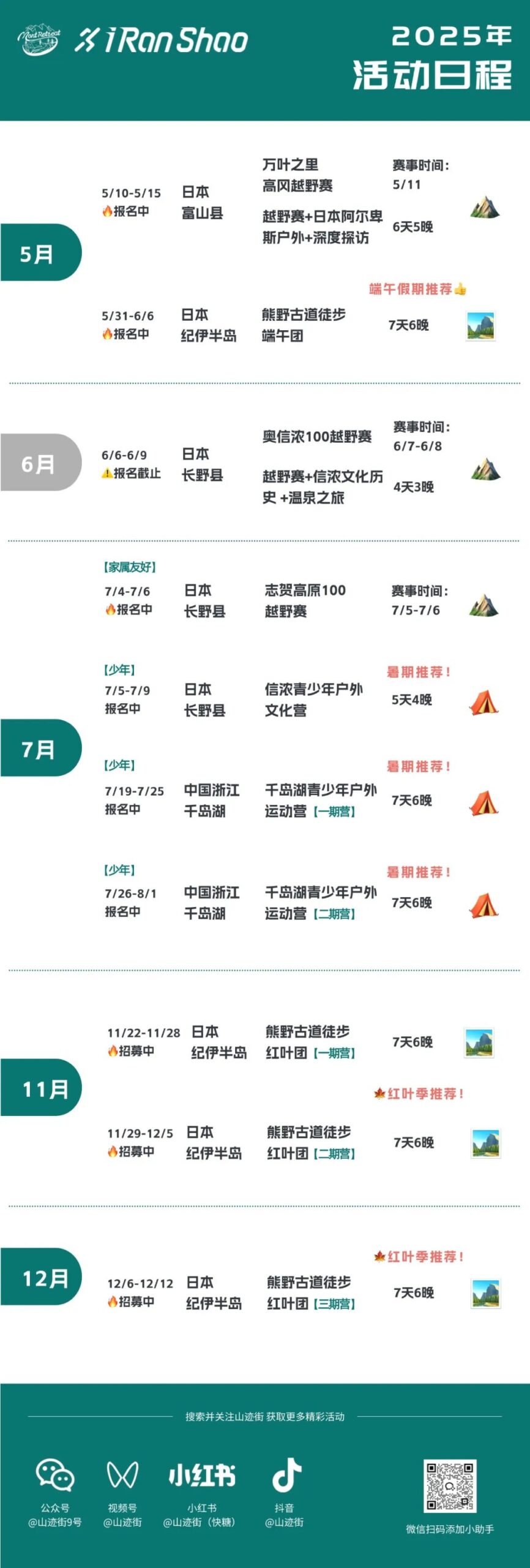 燃烧EVENT｜志贺100！夏日去联合国教科文组织认定的国家公园跑越野！